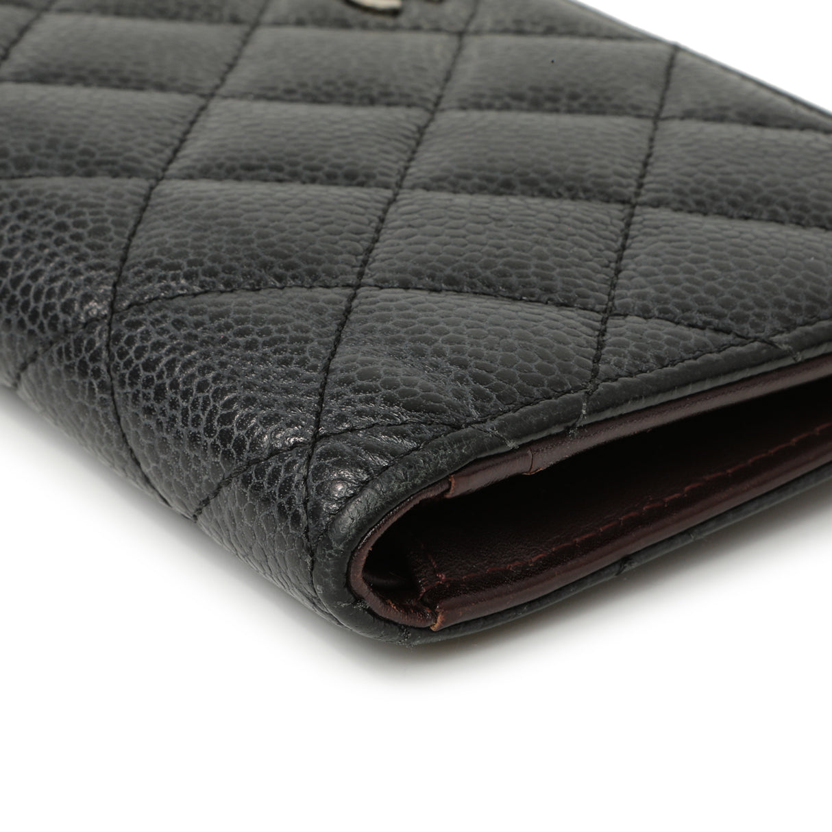 Chanel Black Quilted Caviar Yen Wallet