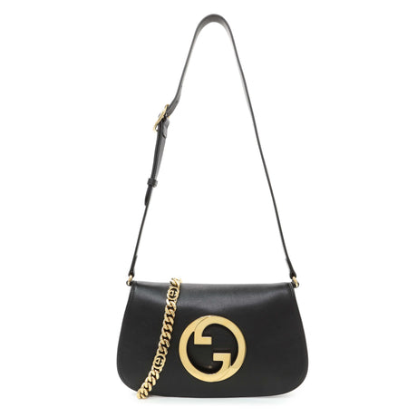 Gucci Black Roxy Calfskin Blondie Chain Shoulder Flap Bag Handbags Gucci
