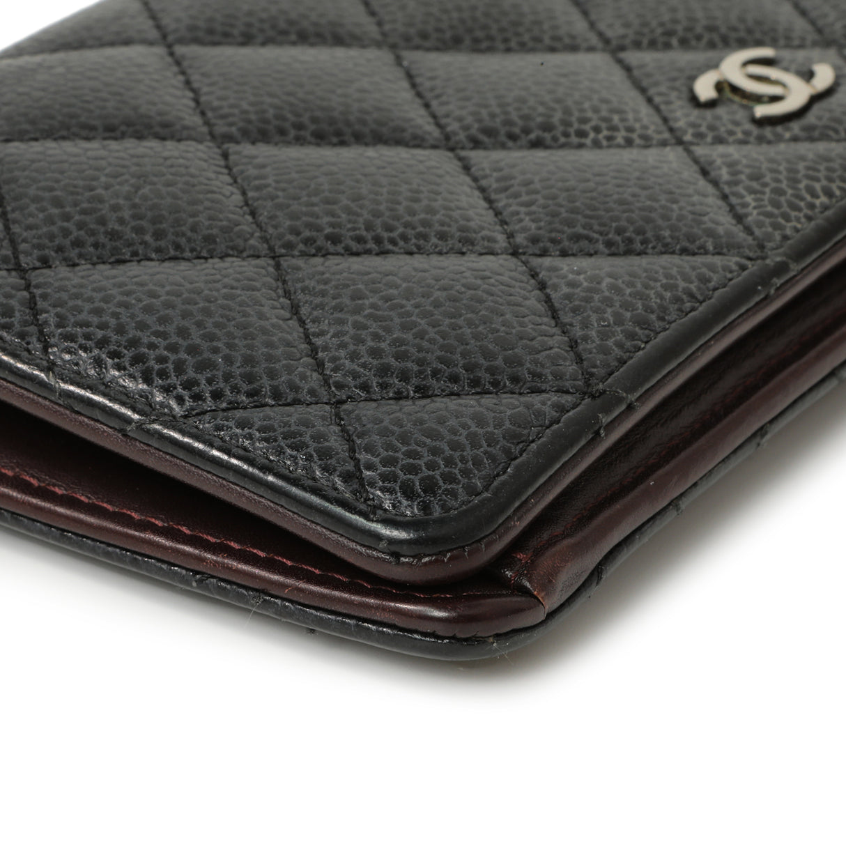 Chanel Black Quilted Caviar Yen Wallet