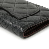 Chanel Black Quilted Caviar Yen Wallet