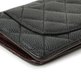 Chanel Black Quilted Caviar Yen Wallet