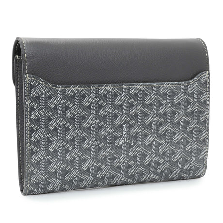 Goyard Grey Goyardine Calfskin Chypre Wallet Pouch
