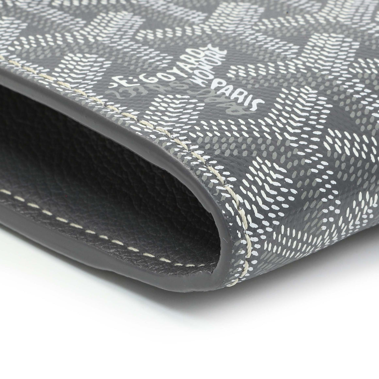 Goyard Grey Goyardine Calfskin Chypre Wallet Pouch