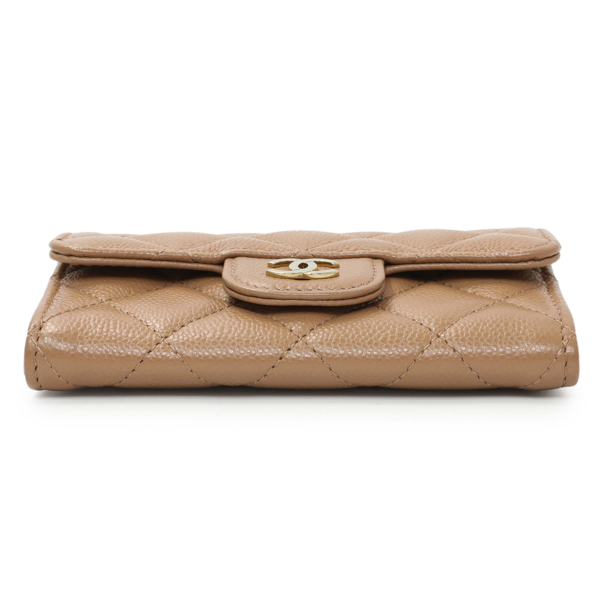 Chanel Brown Caviar Quilted Flap Card Holder Wallet