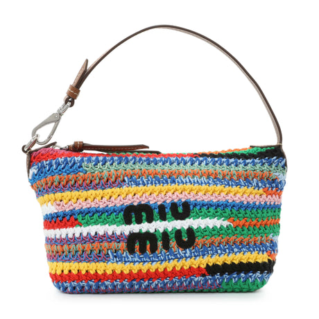 Miu Miu Multicolor Fabric Crochet Pouch Handbags Miu Miu