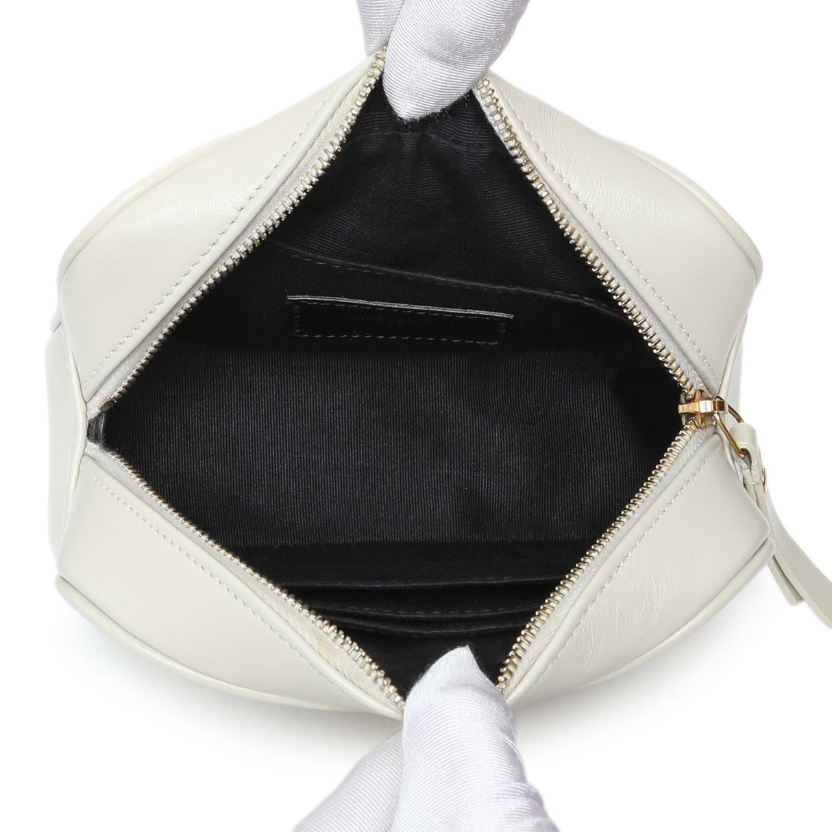 Saint Laurent White Grain De Poudre Uptown Baby Pouch Accessories Saint Laurent