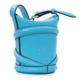 Alexander McQueen Blue Calfskin Mini Curve Bucket Bag Handbags Alexander McQueen
