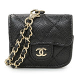Chanel Black Quilted Caviar Airpod Pro Holder Accessories Chanel