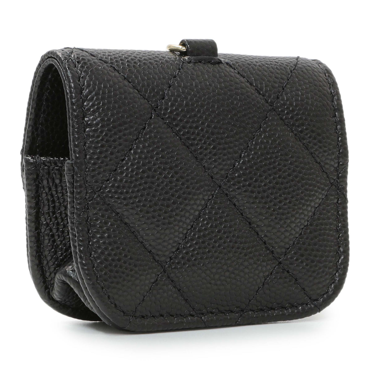 Chanel Black Quilted Caviar Airpod Pro Holder Accessories Chanel