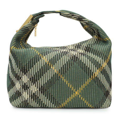 -6 items Thur Aug 20 ⬆️-Burberry Green Canvas Knitted Check Peg Medium Duffle Bag Handbags Burberry