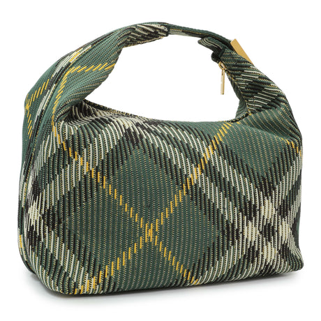 -6 items Thur Aug 20 ⬆️-Burberry Green Canvas Knitted Check Peg Medium Duffle Bag Handbags Burberry