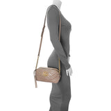 Gucci Porcelain Rose Calfskin Matelasse Small GG Marmont Chain Shoulder Bag