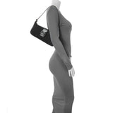 Fendi Black Zucchino Canvas Bagette Shoulder