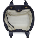 Chanel Navy Mixed Fibers Small Deauville Tote Handbags Chanel