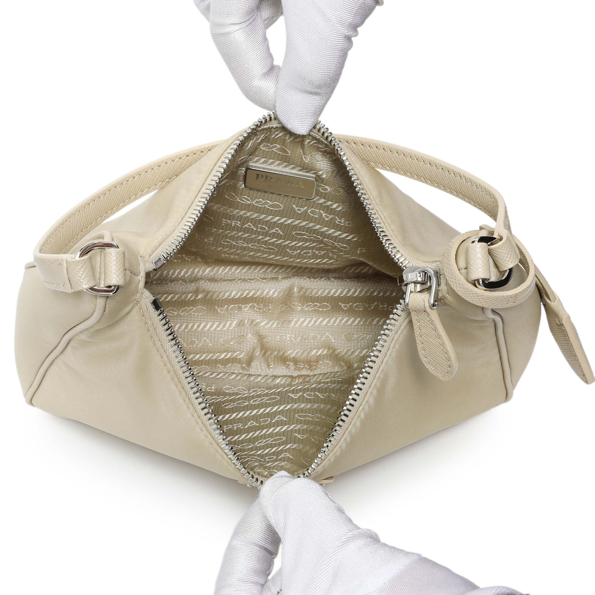 Prada Beige Re-Nylon Saffiano Mini Re-Edition 2005 Handbags Prada