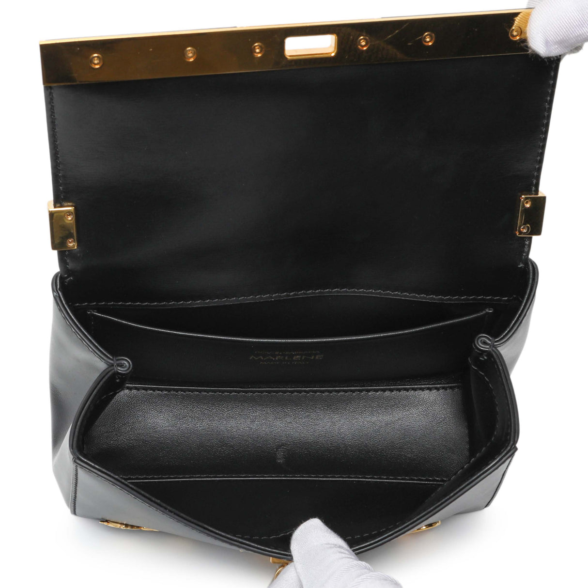 Dolce & Gabbana Black Calfskin Small Marlene Crossbody Handbags Dolce & Gabbana