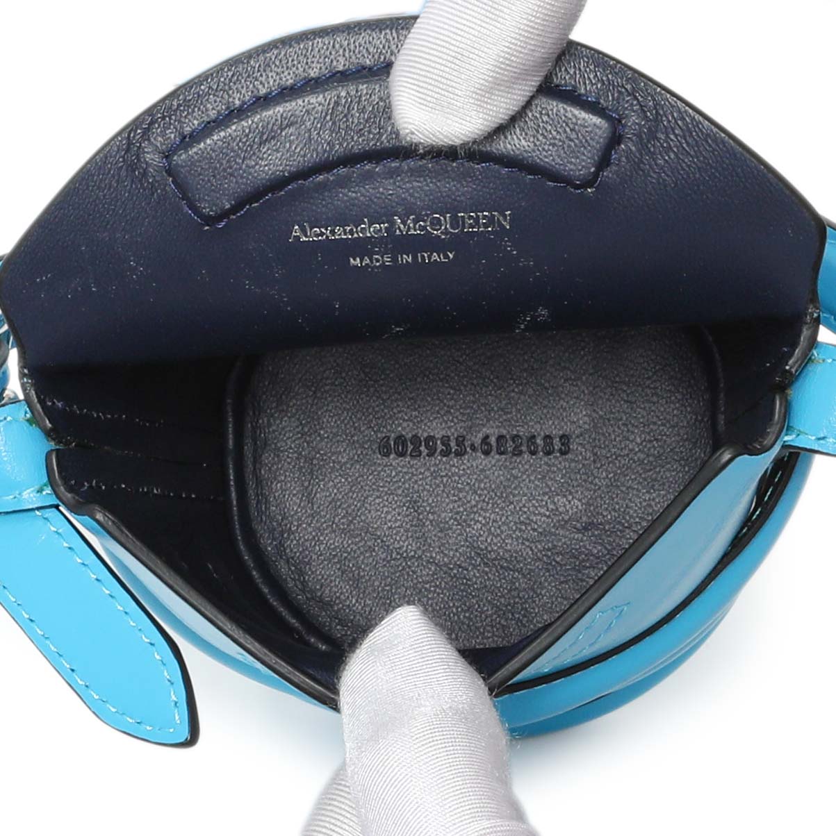 Alexander McQueen Blue Calfskin Mini Curve Bucket Bag Handbags Alexander McQueen