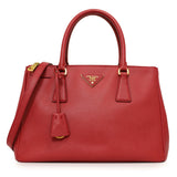 Prada Red Saffiano Small Galleria Double Zip Tote