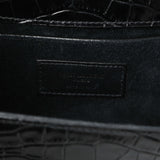 Saint Laurent Calfskin Crocodile Embossed Small Classic Monogram Kate Satchel Handbags Saint Laurent