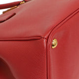 Prada Red Saffiano Small Galleria Double Zip Tote