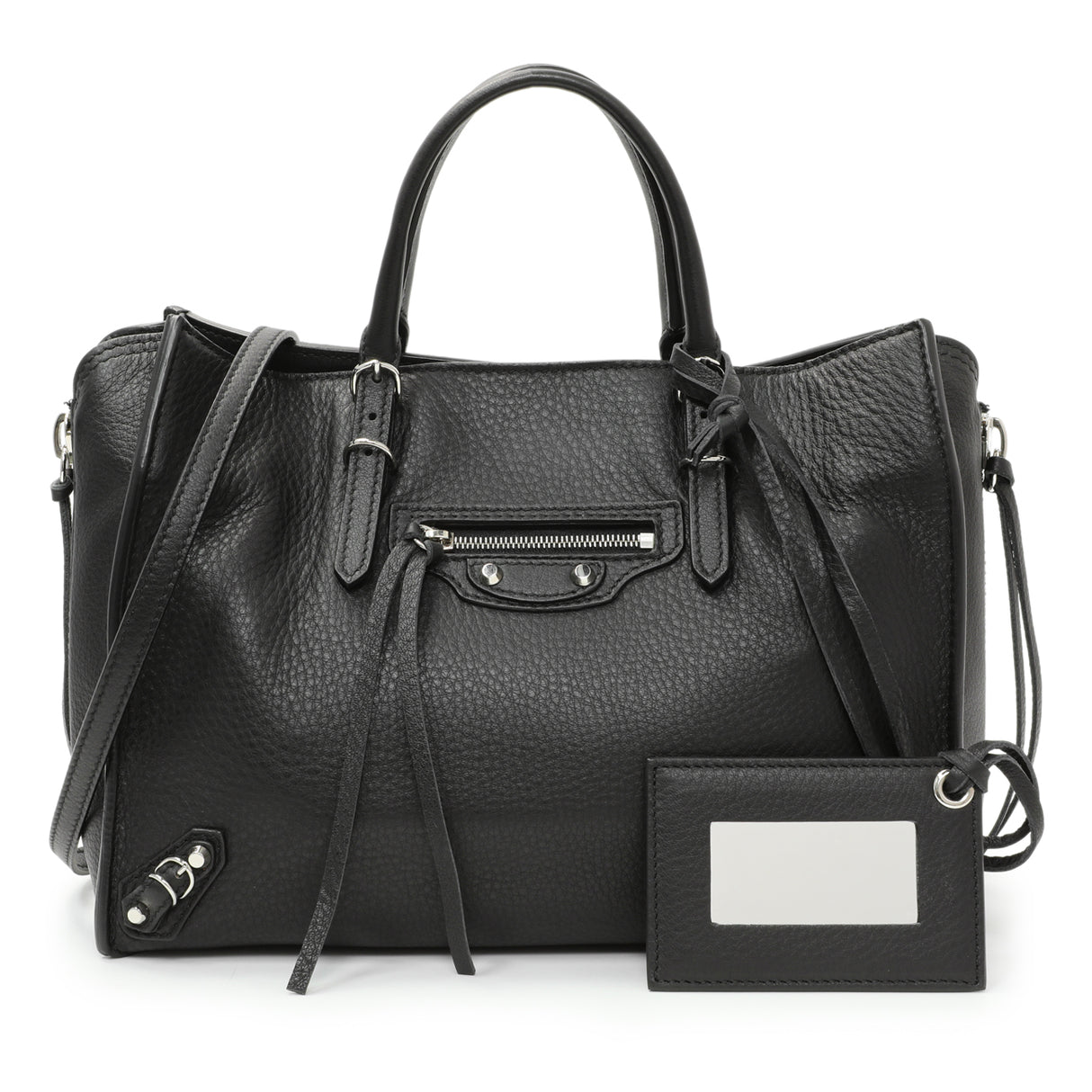 Balenciaga Black Calfskin Mini Papier A4 Tote Handbags Balenciaga