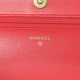 Chanel Red Lambskin Quilted Chanel 19 Wallet On Chain Handbags Chanel