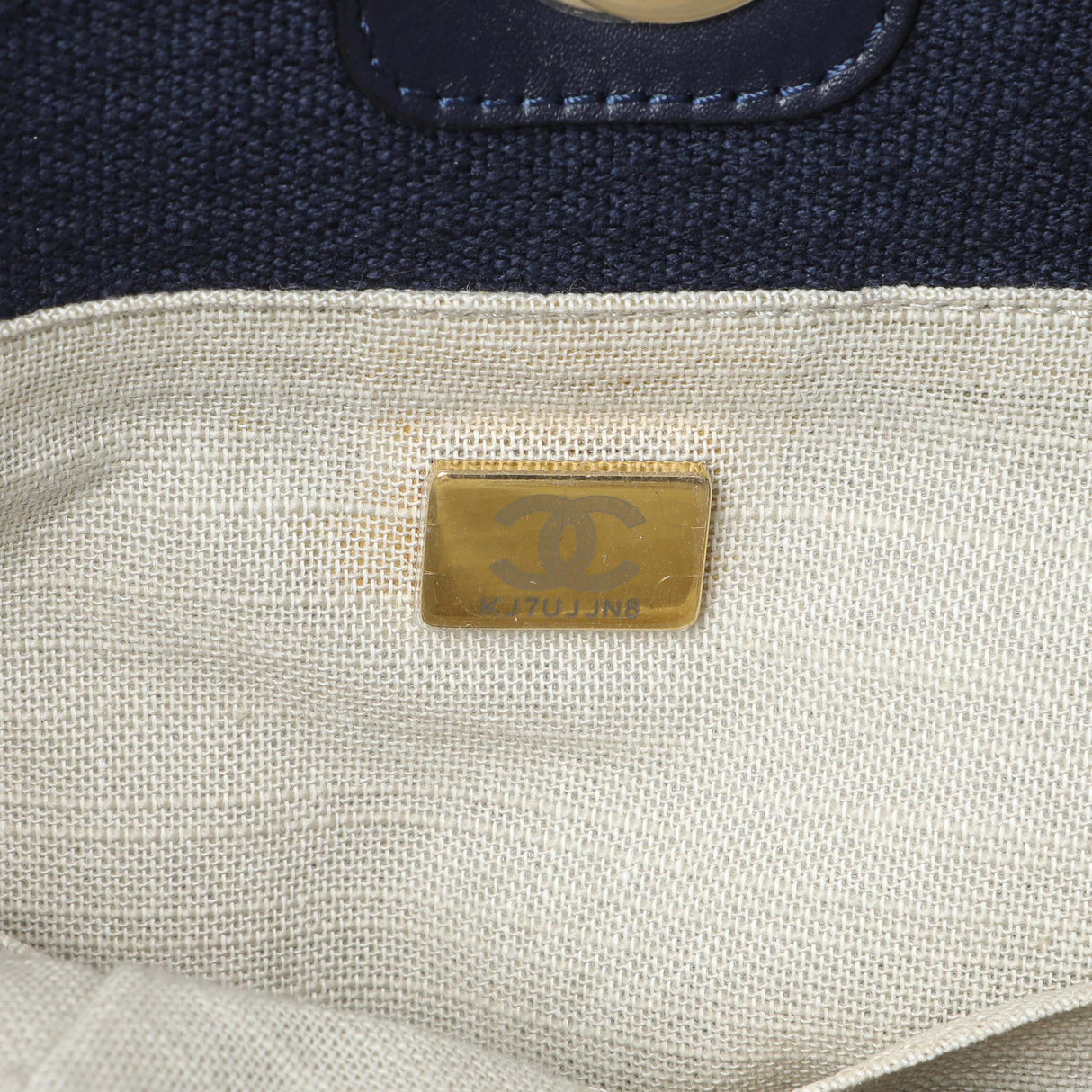 Chanel Navy Mixed Fibers Small Deauville Tote Handbags Chanel