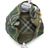 -6 items Thur Aug 20 ⬆️-Burberry Green Canvas Knitted Check Peg Medium Duffle Bag Handbags Burberry