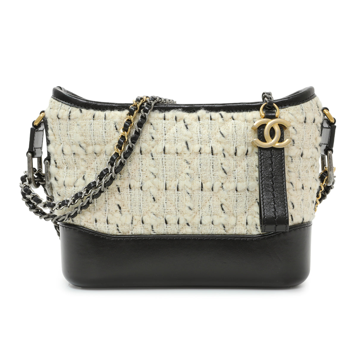 Chanel Tweed Calfskin Small Gabrielle Hobo Handbags Chanel