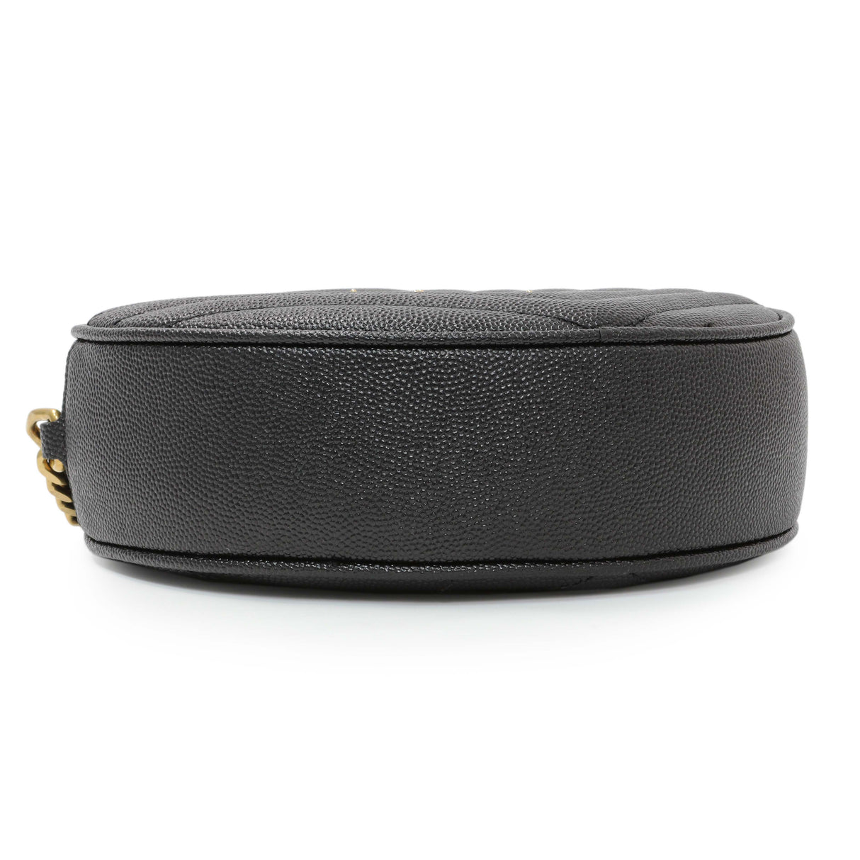 Saint Laurent Black Chevron Quilted Grain de Poudre Round Camera Bag Handbags Saint Laurent
