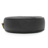 Saint Laurent Black Chevron Quilted Grain de Poudre Round Camera Bag Handbags Saint Laurent