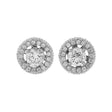 14K White Gold 3.18 Carat Halo Diamond Studs Fine Jewellery Modaselle
