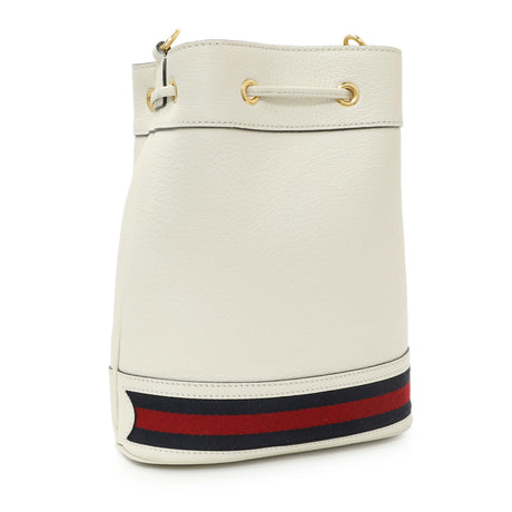 Gucci Glazed textured Calfskin Web Small Ophidia Bucket Bag