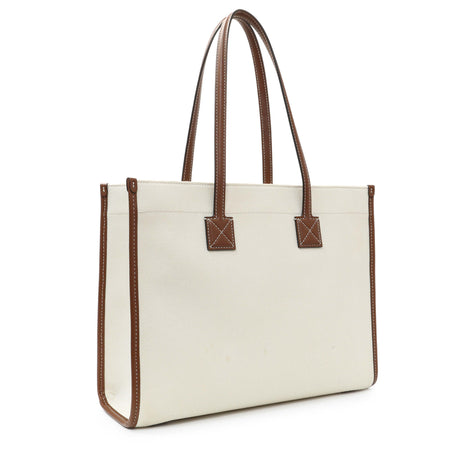Burberry Canvas Smooth Calfskin Freya Tote Handbags Burberry