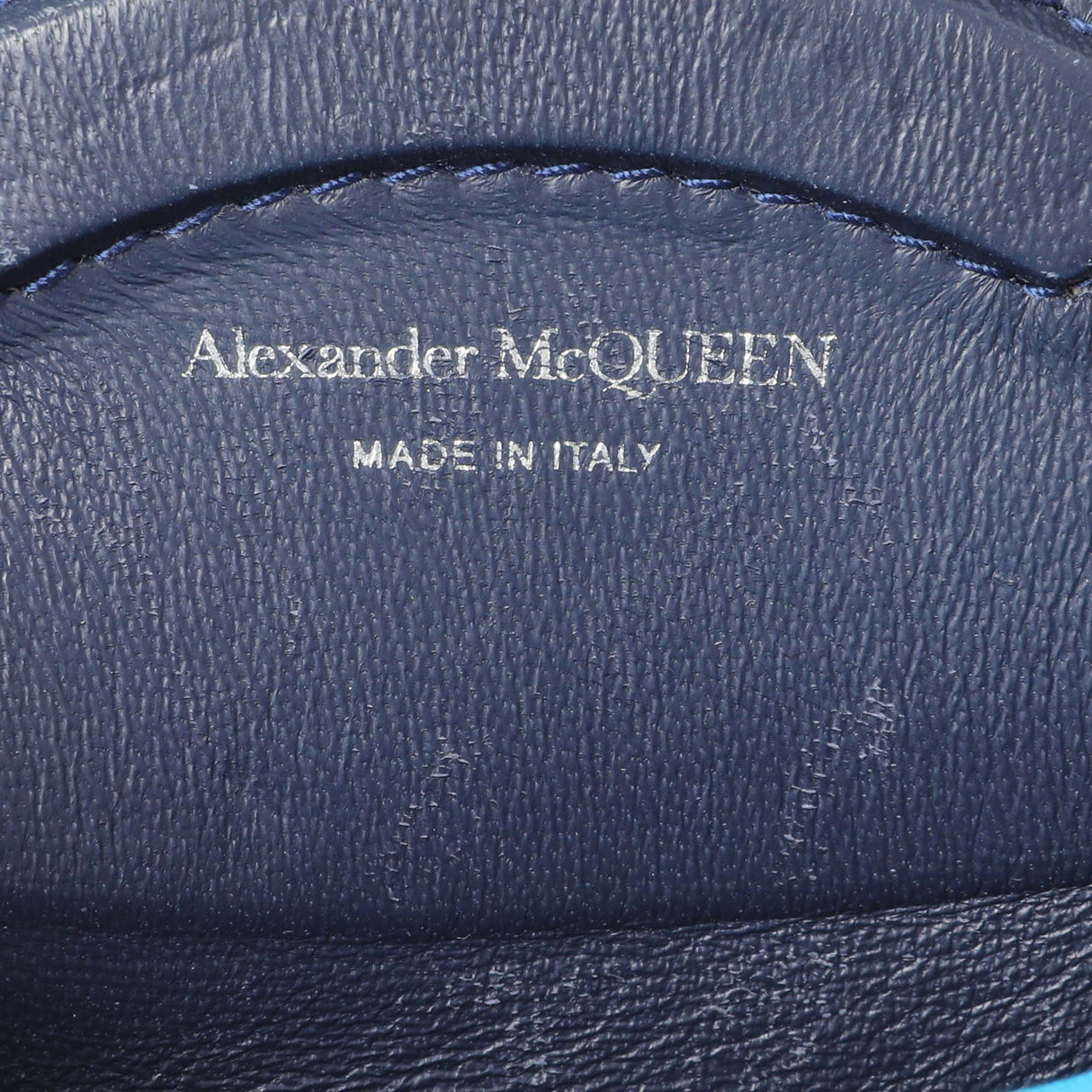 Alexander McQueen Blue Calfskin Mini Curve Bucket Bag Handbags Alexander McQueen