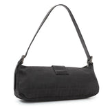 Fendi Black Zucchino Canvas Bagette Shoulder