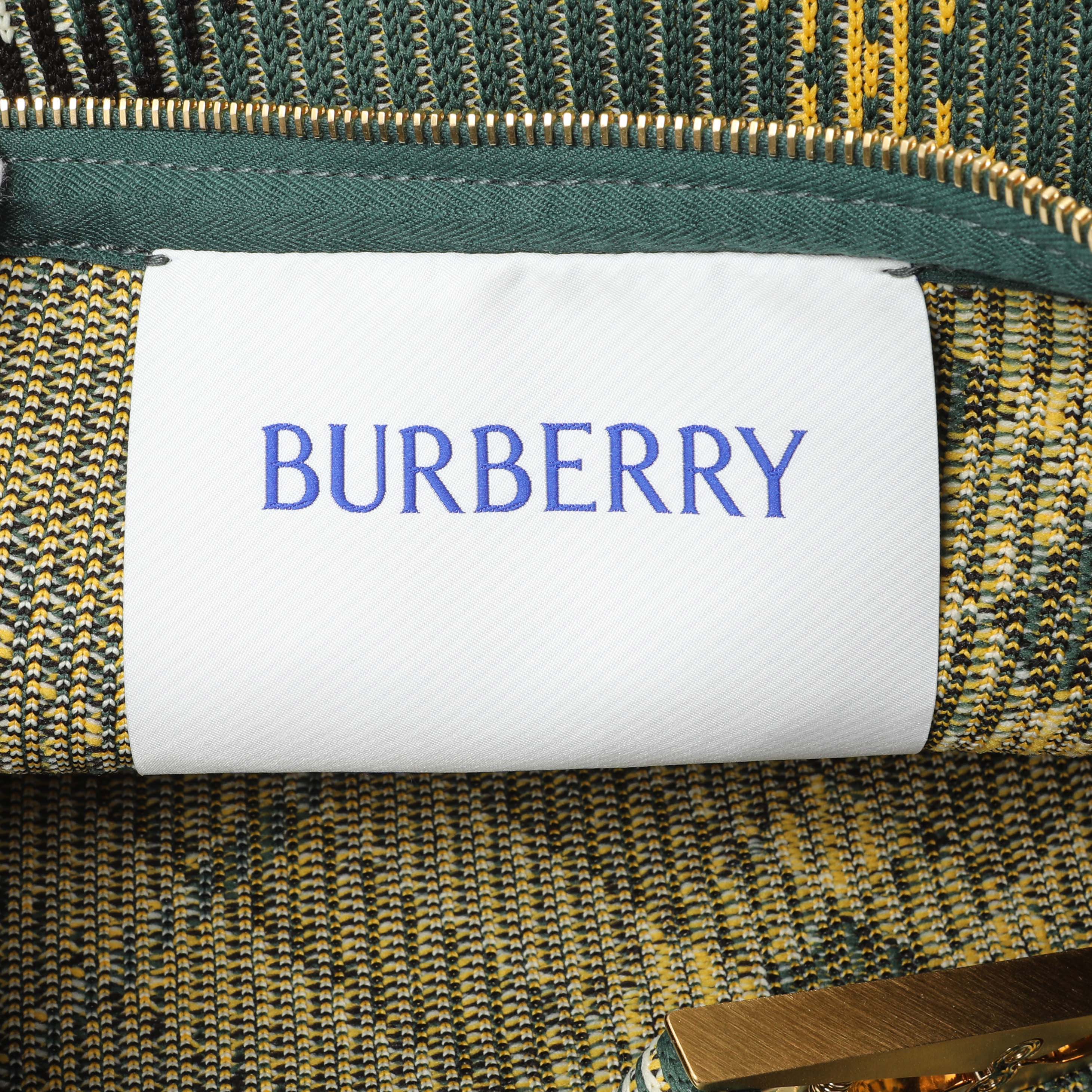 Burberry Green Canvas Knitted Check Peg Medium Duffle Bag – Modaselle