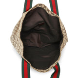 Gucci GG Monogram Medium Web Handle Vertical Tote Dark Brown Handbags Gucci