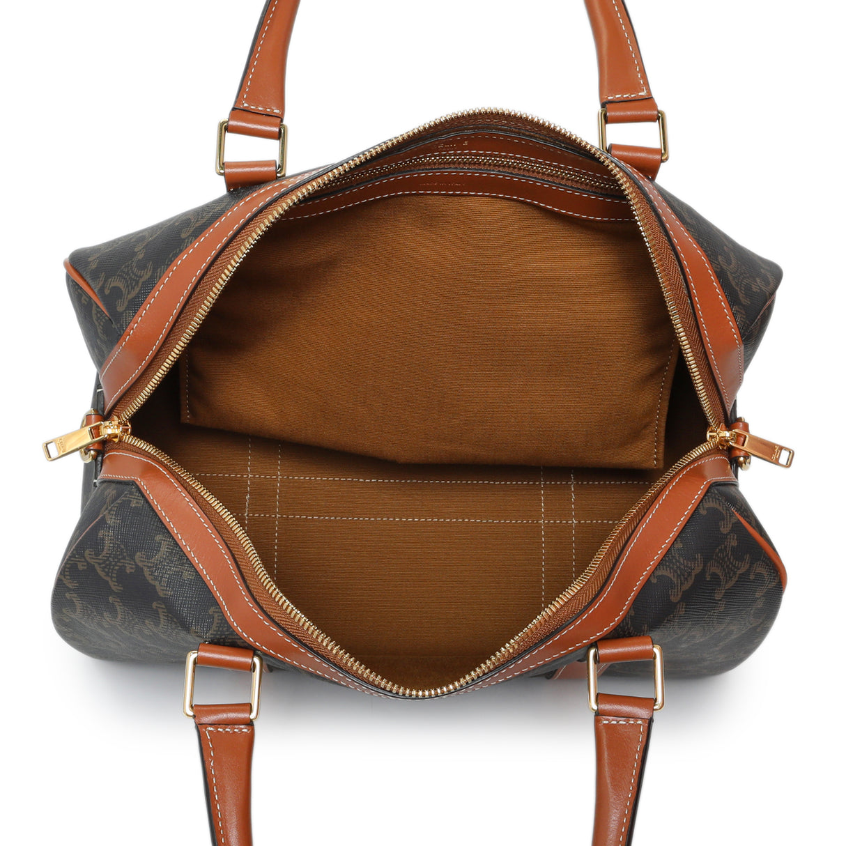 Celine Triomphe Canvas Calfskin Boston Bag Handbags Celine