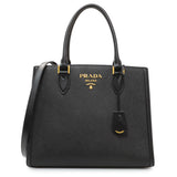 -temp-Prada Black Saffiano Soft Calfskin Tote Entrupy#6423TQW Modaselle