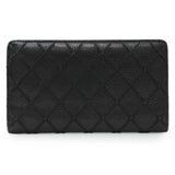 Chanel Black Calfskin Wild Stitch Wallet Accessories Chanel