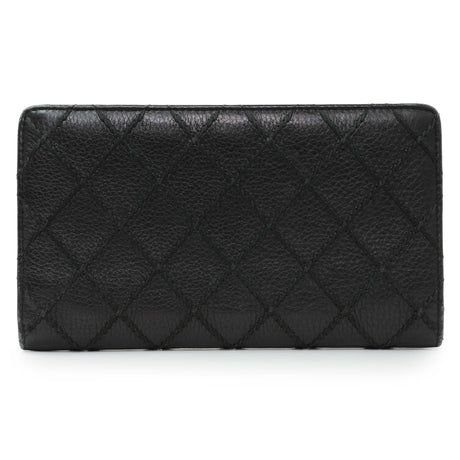 Chanel Black Calfskin Wild Stitch Wallet Accessories Chanel