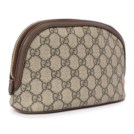 Gucci GG Supreme Monogram Textured Calfskin Web Large Ophidia Cosmetic Case