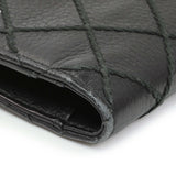 Chanel Black Calfskin Wild Stitch Wallet Accessories Chanel