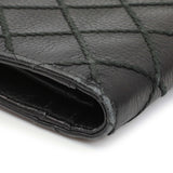 Chanel Black Calfskin Wild Stitch Wallet Accessories Chanel