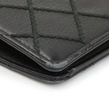 Chanel Black Calfskin Wild Stitch Wallet Accessories Chanel