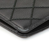 Chanel Black Calfskin Wild Stitch Wallet Accessories Chanel