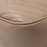 Gucci Porcelain Rose Calfskin Matelasse Small GG Marmont Chain Shoulder Bag