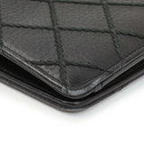 Chanel Black Calfskin Wild Stitch Wallet Accessories Chanel
