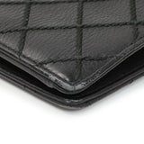 Chanel Black Calfskin Wild Stitch Wallet Accessories Chanel